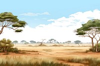 Landscape savanna grassland outdoors. 