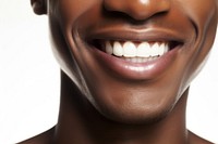 African American model portrait adult smile. 