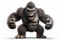 Angry gorilla cartoon mammal monkey. 