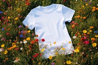 T-shirt t-shirt flower field. AI generated Image by rawpixel.