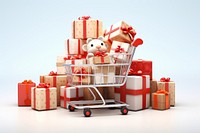 Christmas cartoon gift box. AI generated Image by rawpixel.