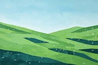 Green hillside blue sky clean backgrounds grassland outdoors. 