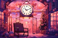 Furniture christmas clock chair. AI generated Image by rawpixel.