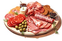 Salami meat prosciutto sausage. AI generated Image by rawpixel.