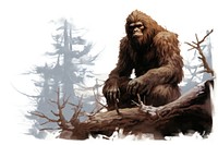 Bigfoot wildlife monkey mammal. 