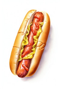 Hot Dog food white background bratwurst. 