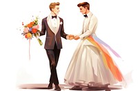 Gay wedding fashion tuxedo flower. AI generated Image by rawpixel.