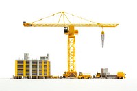 Yellow tower crane construction vehicle bus. AI generated Image by rawpixel.
