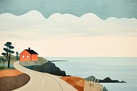 Architecture landscape outdoors painting. AI generated Image by rawpixel.