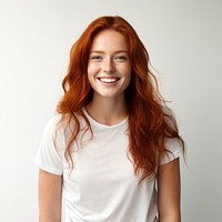 Portrait freckle smiling adult. AI generated Image by rawpixel.
