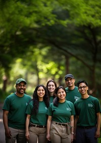 Volunteer portrait outdoors nature. 