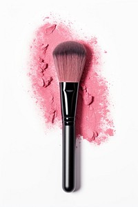 Makeup brush cosmetics tool white background. 