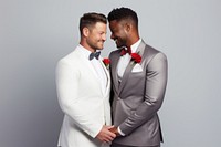 Gay wedding portrait tuxedo adult. 