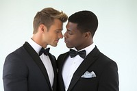 Gay wedding portrait tuxedo adult. AI generated Image by rawpixel.