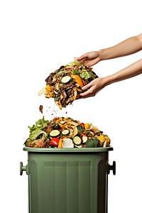 Woman hand recycling food white background. AI generated Image by rawpixel.