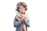 Woman have a colds cartoon adult white background. AI generated Image by rawpixel.