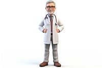 Doctor cartoon adult white background. AI generated Image by rawpixel.