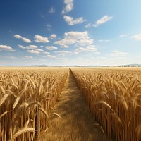 Wheat crops horizon agriculture landscape. 