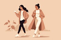Friends walking adult togetherness. AI generated Image by rawpixel.