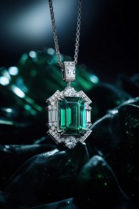 Diamond emerald pendant elegance. 