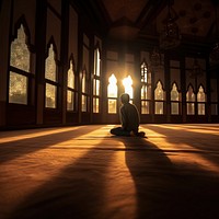 Praying light floor spirituality. AI generated Image by rawpixel.