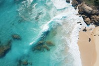 White beach sea outdoors nature. AI generated Image by rawpixel.