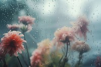 Frosted glass flower rain raindrop. 