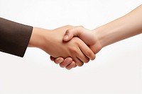 Handshake togetherness agreement greeting handshake white background finger. 