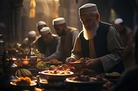 Iftar restaurant adult food. AI generated Image by rawpixel.