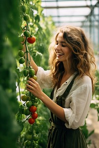 Tomato greenhouse gardening outdoors. AI generated Image by rawpixel.
