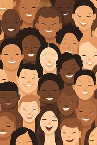 Diverse people standing together illustration. 