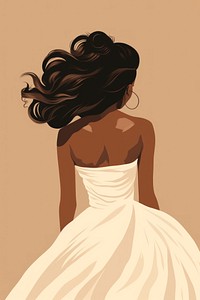 Black woman back dress portrait fashion. 