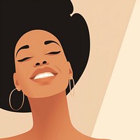 Happy black female portrait earring adult. AI generated Image by rawpixel.