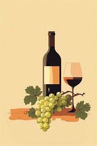 Wine bottle grape drink refreshment. AI generated Image by rawpixel.