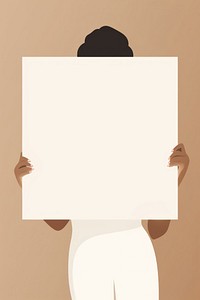 Plain blank white sign paper standing portrait. 