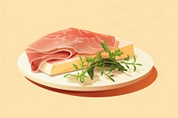 Ham vegetable meat food. AI generated Image by rawpixel.