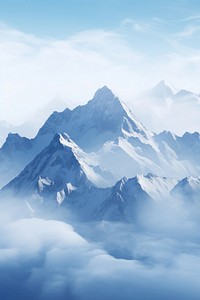 Snow mountain landscape outdoors nature. AI generated Image by rawpixel.