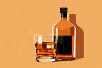 Whiskey bottle glass whisky drink. AI generated Image by rawpixel.