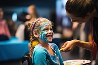 Child paint face girl. 