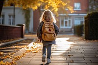 Autumn child girl architecture. 