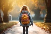 Backpack walking girl backpacking. 