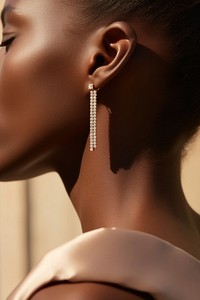 Diamond earring jewelry luxury adult. AI generated Image by rawpixel.