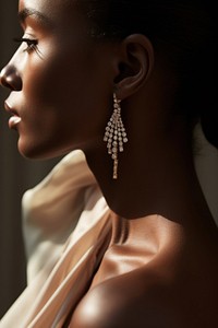 Diamond earring jewelry nature adult. AI generated Image by rawpixel.