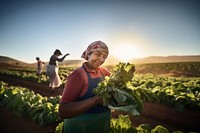 Sustainable farming vegetable working plant. AI generated Image by rawpixel.