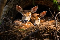 Deer family sleep wildlife animal mammal. 