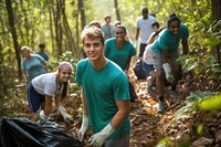 Volunteer outdoors forest nature. 