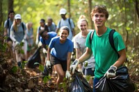 Volunteer gardening outdoors nature. 