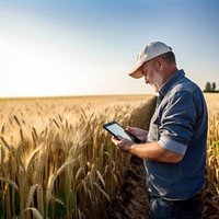 Field harvesting outdoors working. 