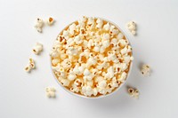 Popcorn snack food white background. 