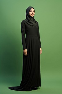 Black hijab standing fashion sleeve. 